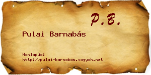 Pulai Barnabás névjegykártya